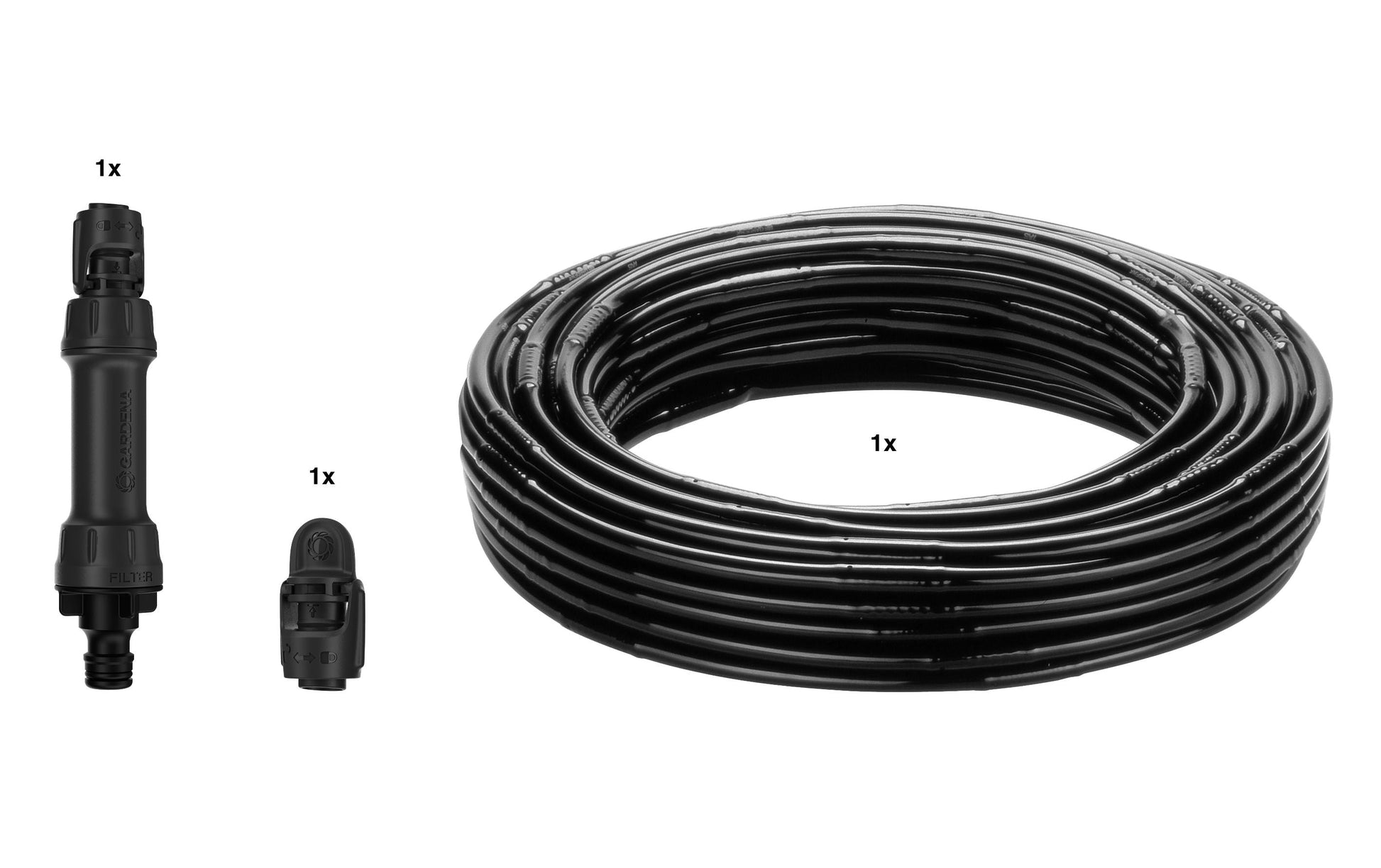 Gardena Micro-Drip-System 13501-20 – 50 m Schlauch, Kunststoff, schwarz, mit Druckregler