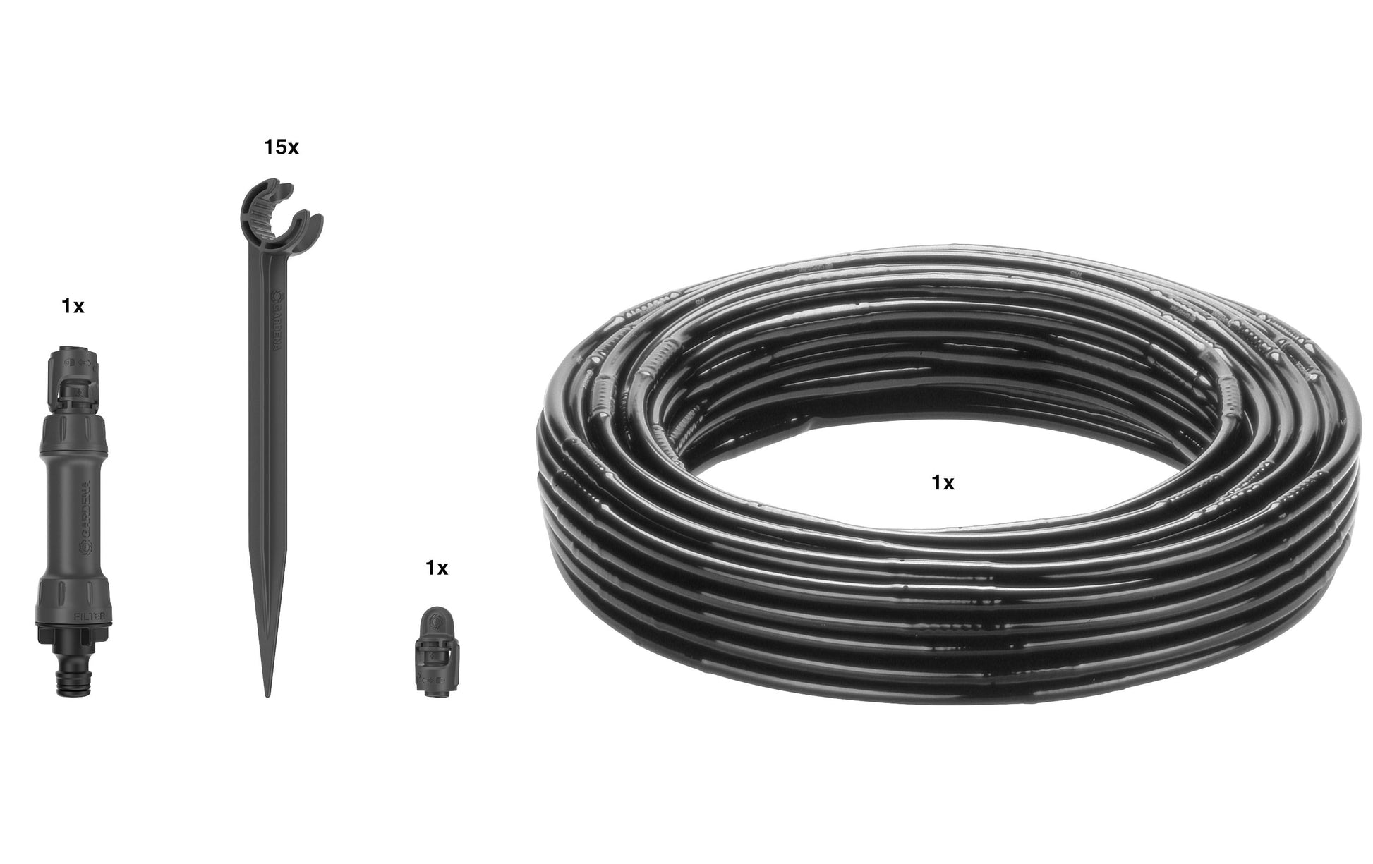 Gardena Micro-Drip-System – Schlauchlänge 25 m, Kunststoff, Weiss/Türkis, mit Druckregler