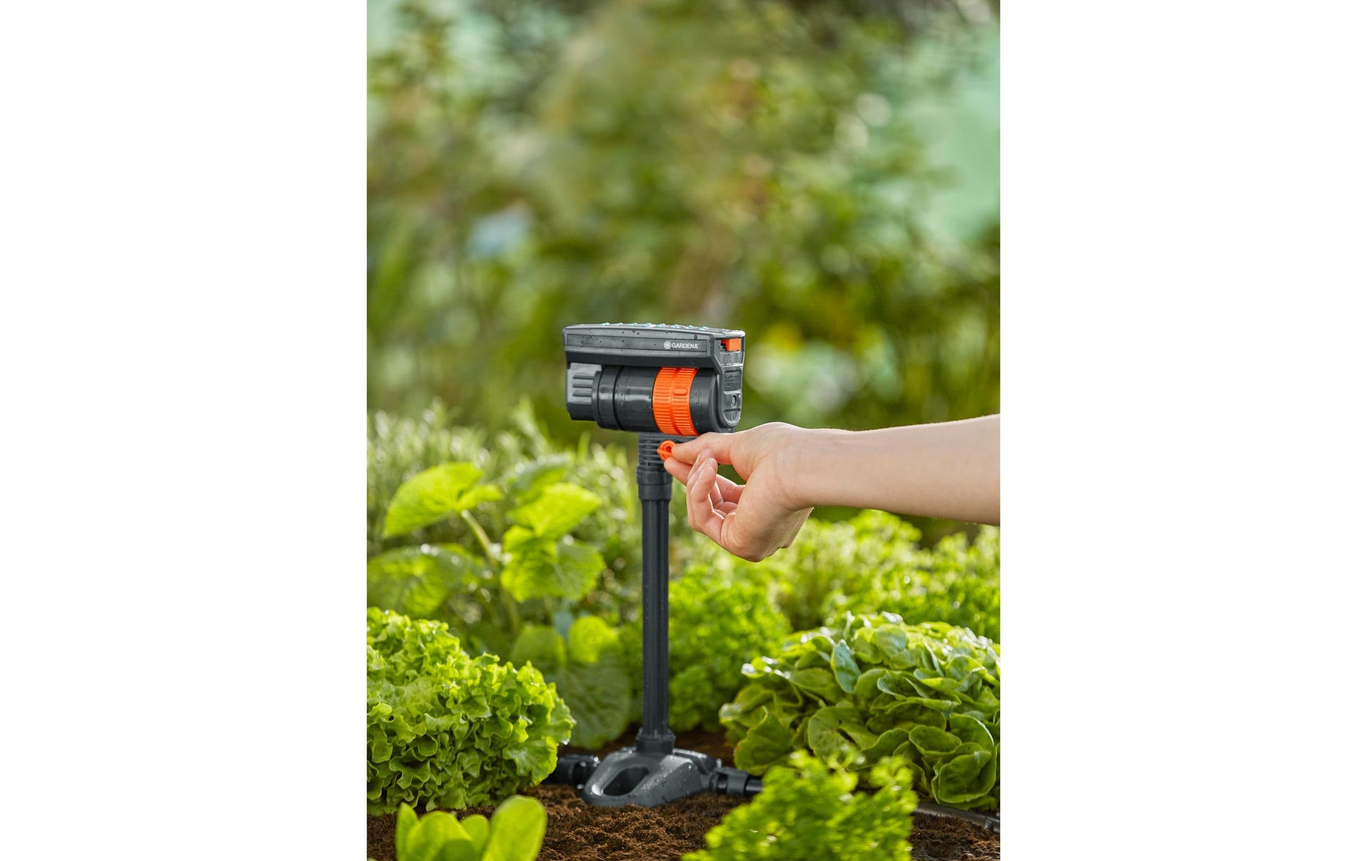Gardena Schwingender Sprinkler Micro-Drip-System 13325-20 – 90 m², Sprühbereich 0–13 m, Schwarz, 1 Stück