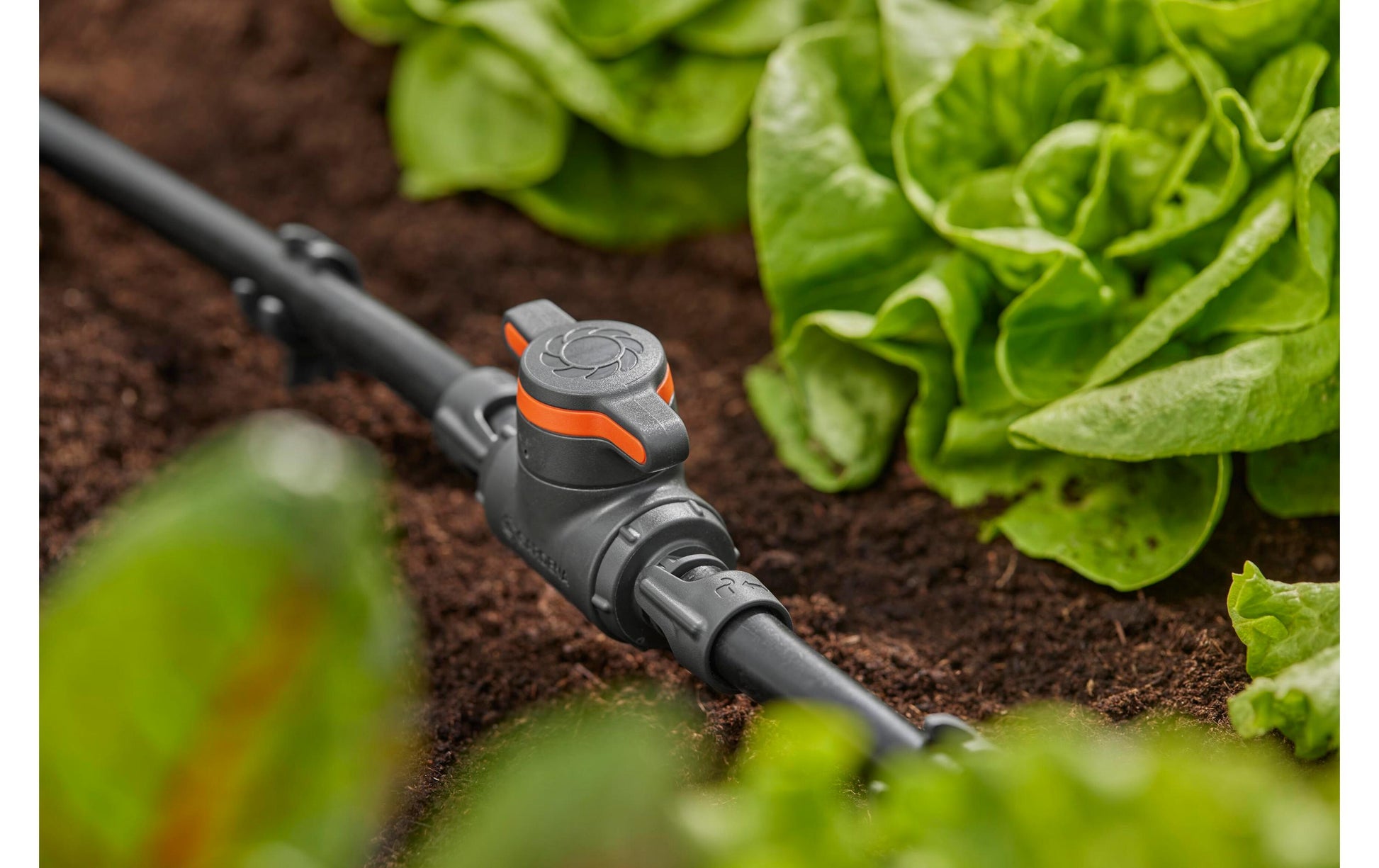 Gardena Micro-Drip-System Abschaltventil – 123 mm, Schwarz/Orange, 3 Stk., für Tropfbewässerungssystem