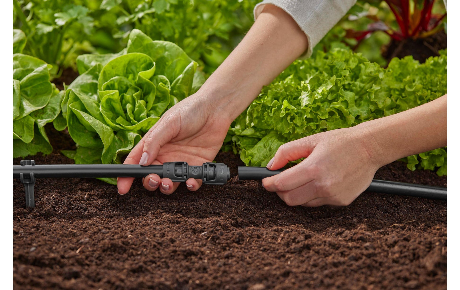Gardena Rohrverbindung – Ø 13 × 80 mm, Kunststoff, Schwarz, für Micro-Drip-System