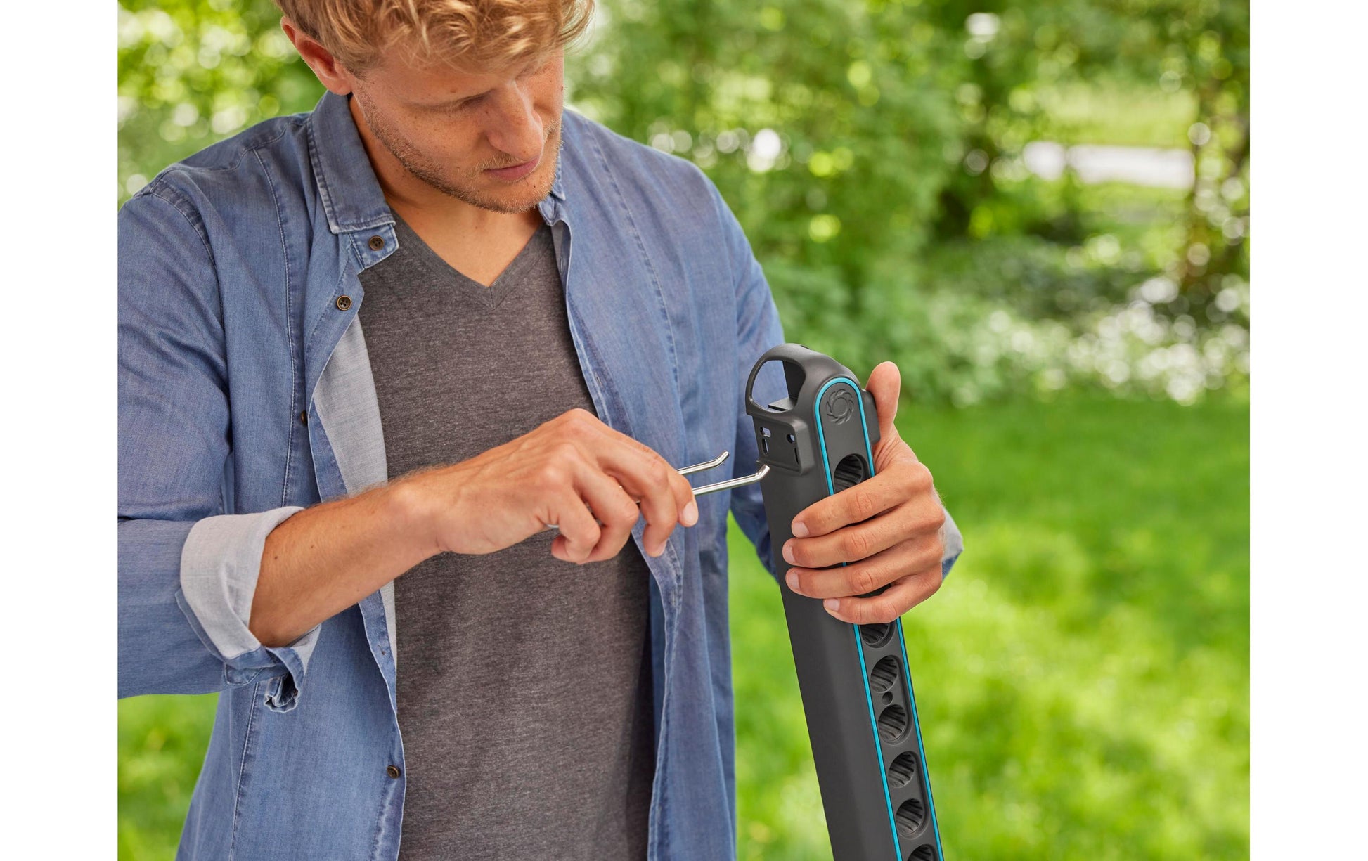 Gardena combisystem Geräteleiste 575 mm – Grau/Türkis, Kunststoff, B 575 × H 117 × T 245 mm, für Universal