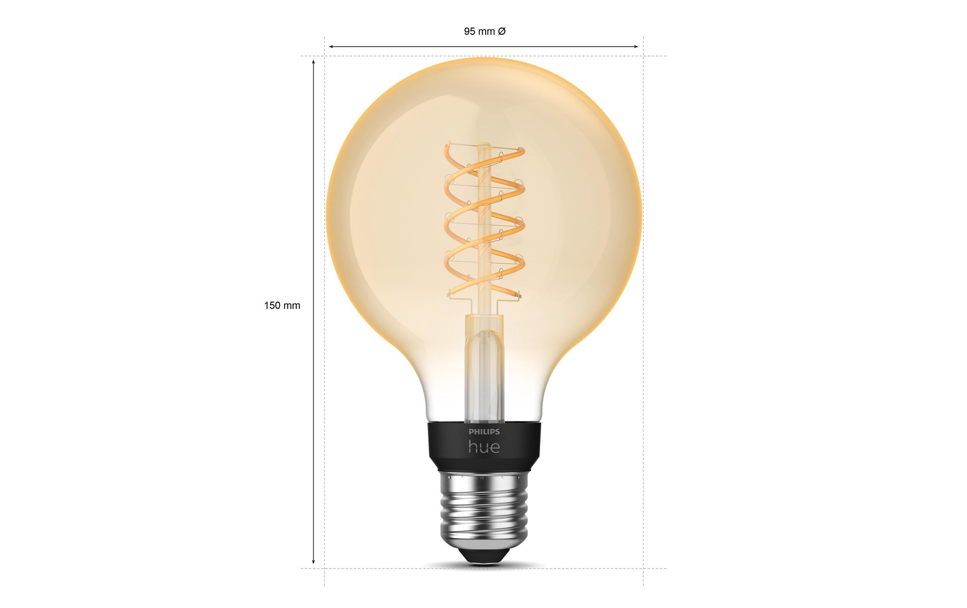 Philips by Signify Philips Hue Smart-Leuchtmittel E27 Weiss – 550 lm, 2100 K, App, dimmbar