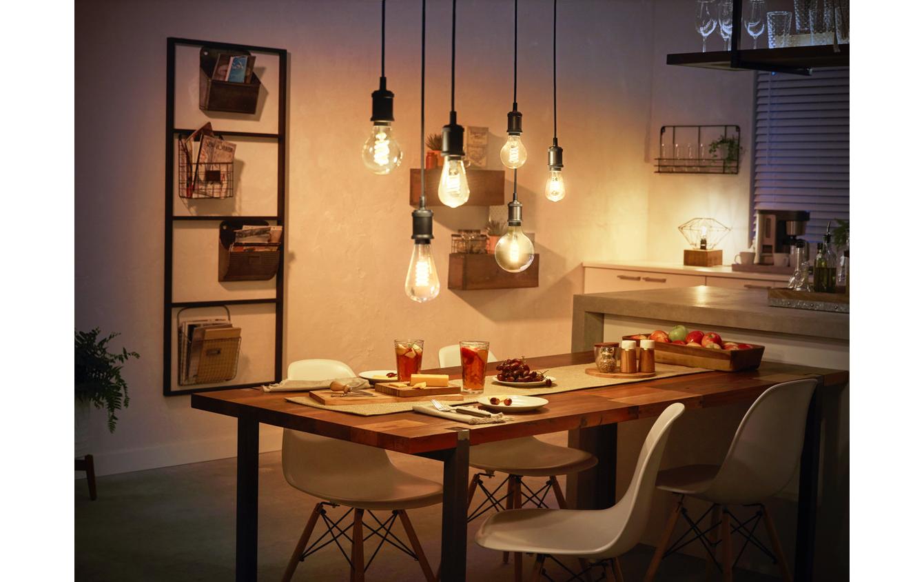 Philips by Signify Philips Hue Smart-Leuchtmittel E27 Weiss – 550 lm, 2100 K, App, dimmbar