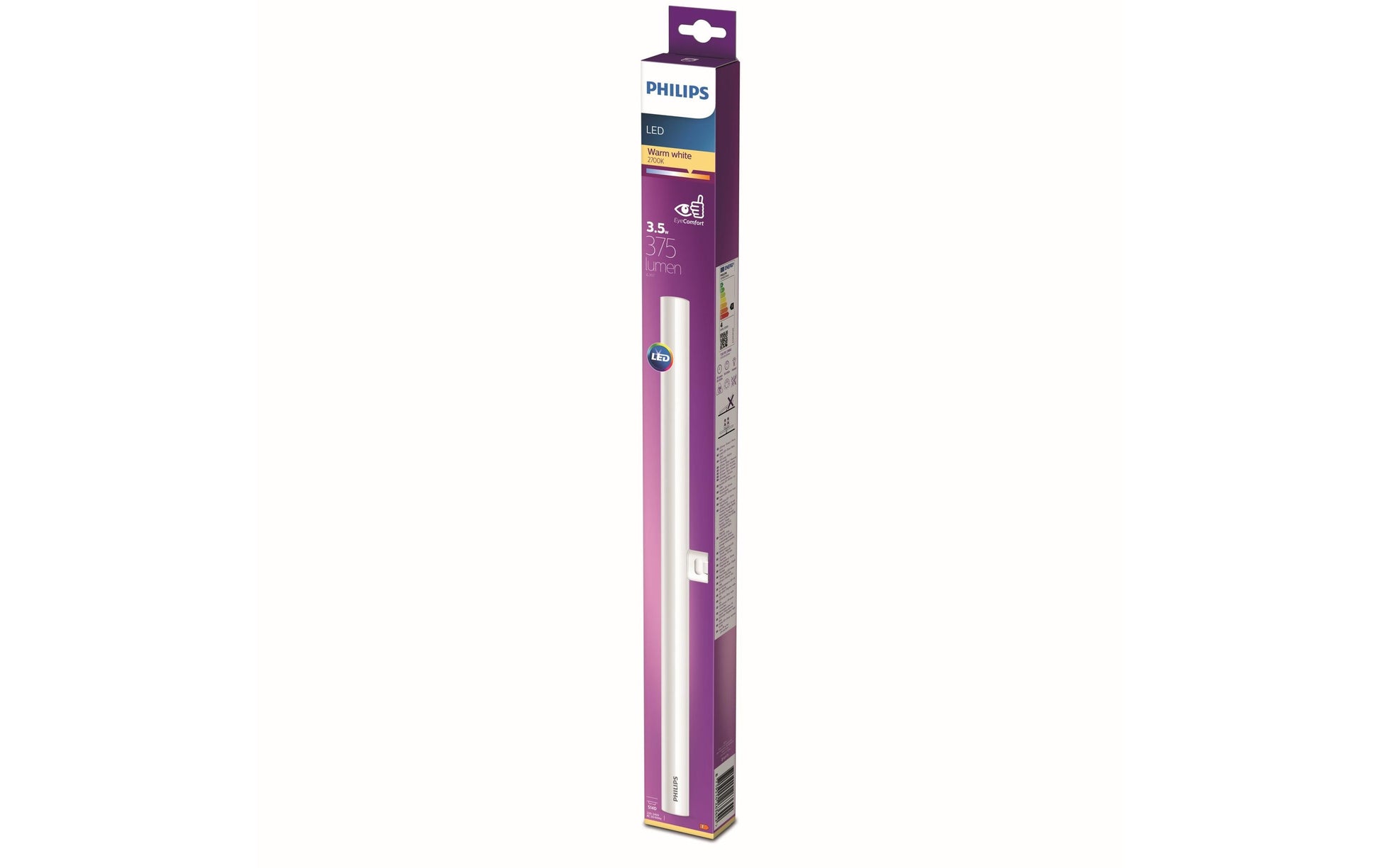 Philips by Signify Philips LED-Röhre S14d 50 cm – Warmweiss 2700 K, 375 lm, 3,5 W – 1 Stk., Weiss, Kunststoff