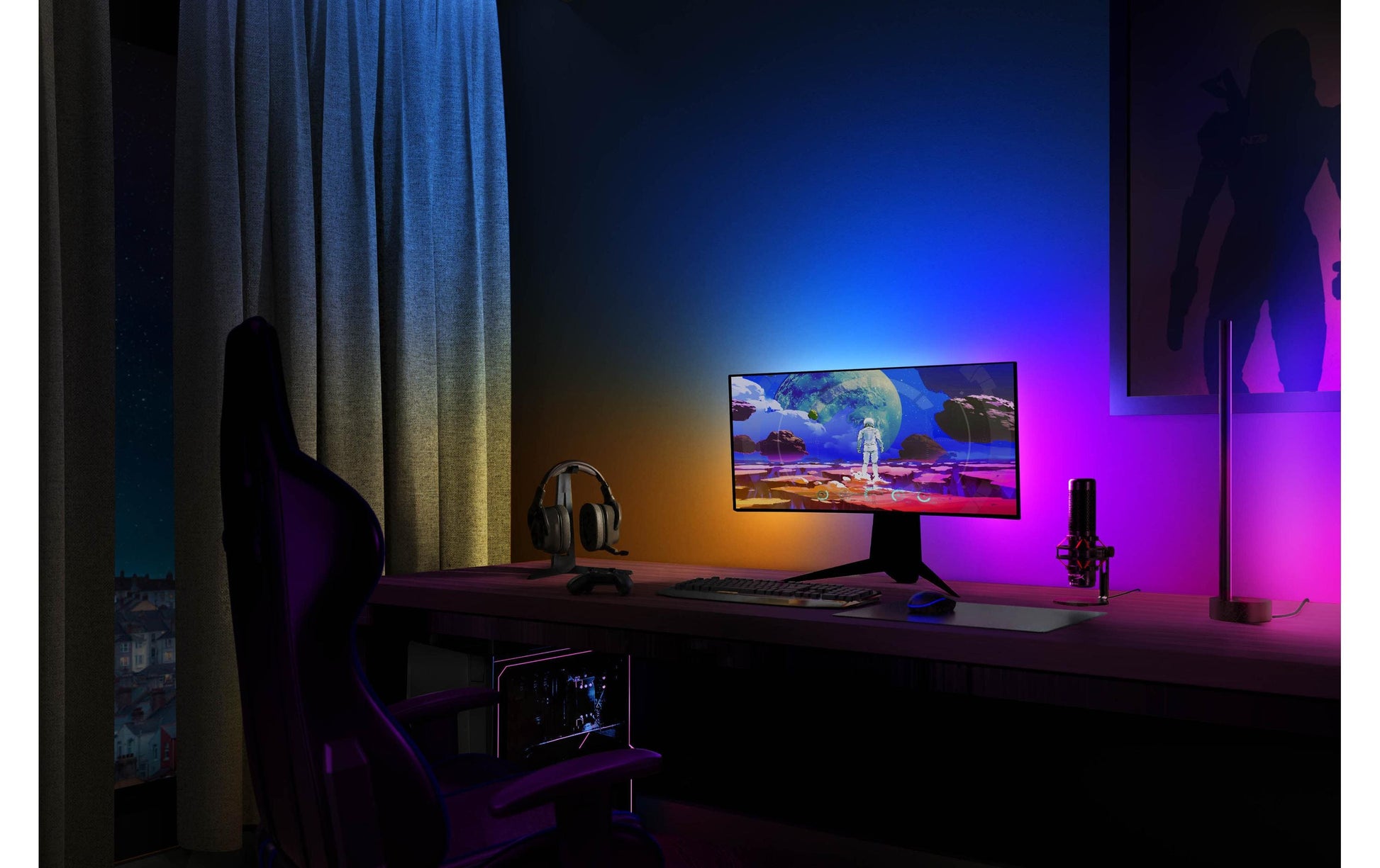 Philips Hue Lightstrip Starter-Set mit Bridge – Zigbee, Bluetooth – RGB + 2000–6500 K