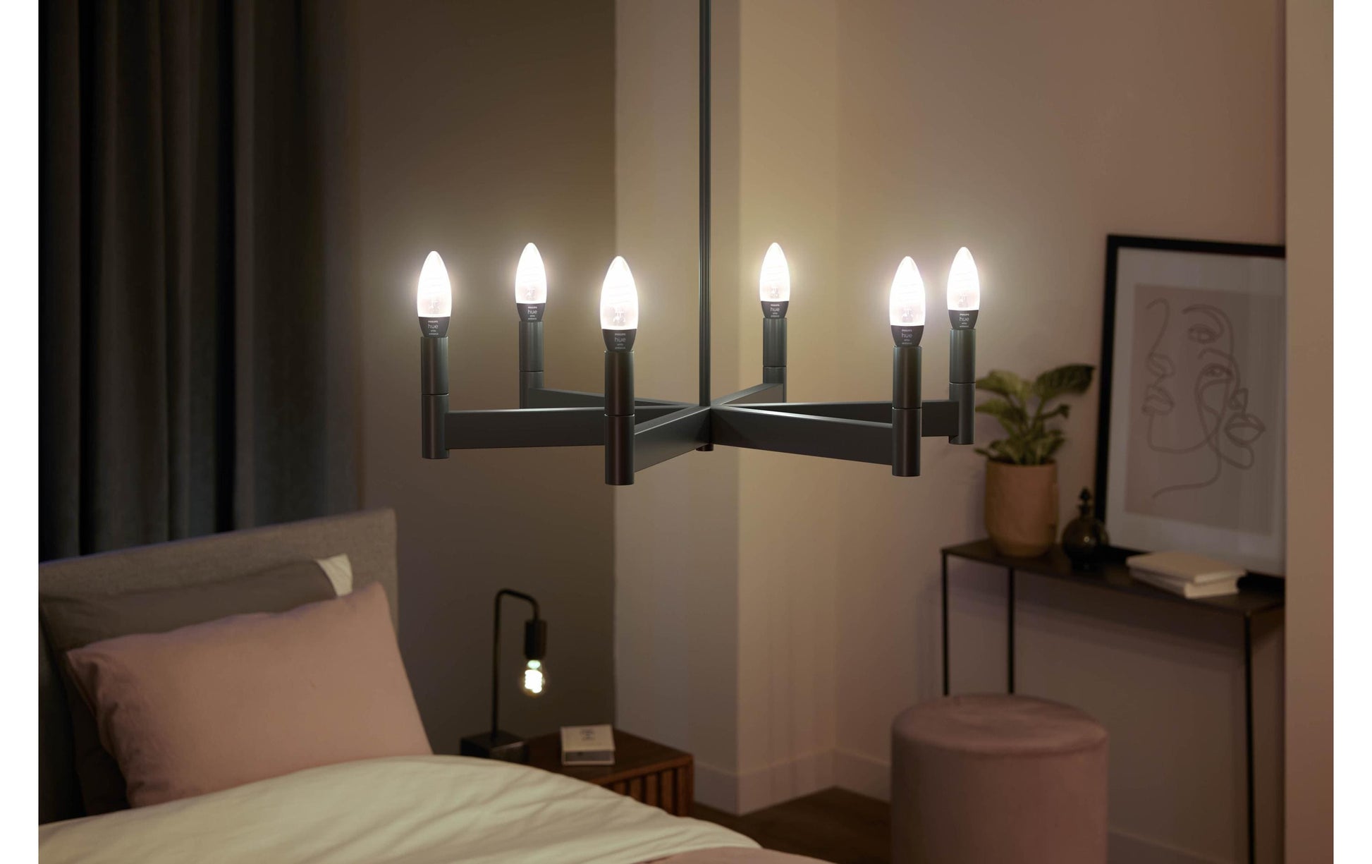 Philips Hue Smart-Leuchtmittel E14 Kerze – Warmweiss 2200–4500 K, 350 lm, 4,4 W, Bluetooth – 2 Stk.