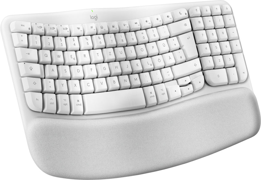 Logitech Wave Keys für Mac – Tastatur – Membran – Bluetooth – QWERTZ (DE) – Weiss – mit Handgelenkauflage