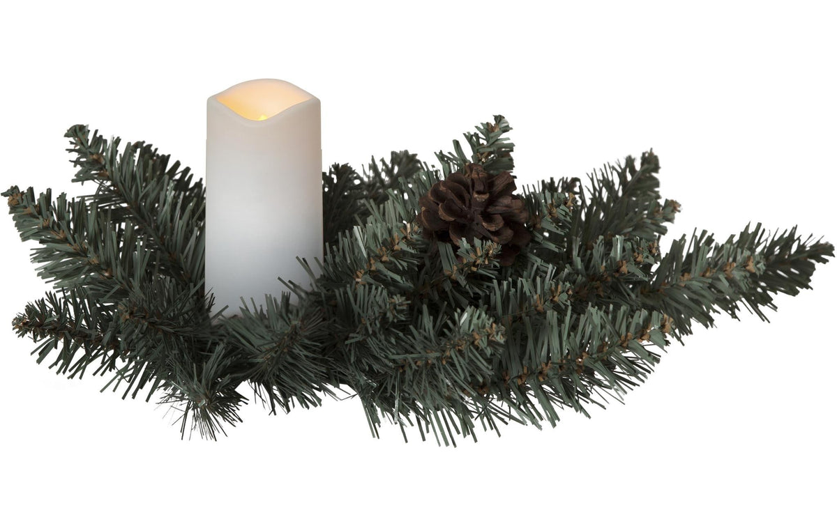 Star Trading LED-Grablicht Serene – Ø 33 cm, Gelb, Batteriebetrieben, Timer 8/16 h, Grün, Kunststoff