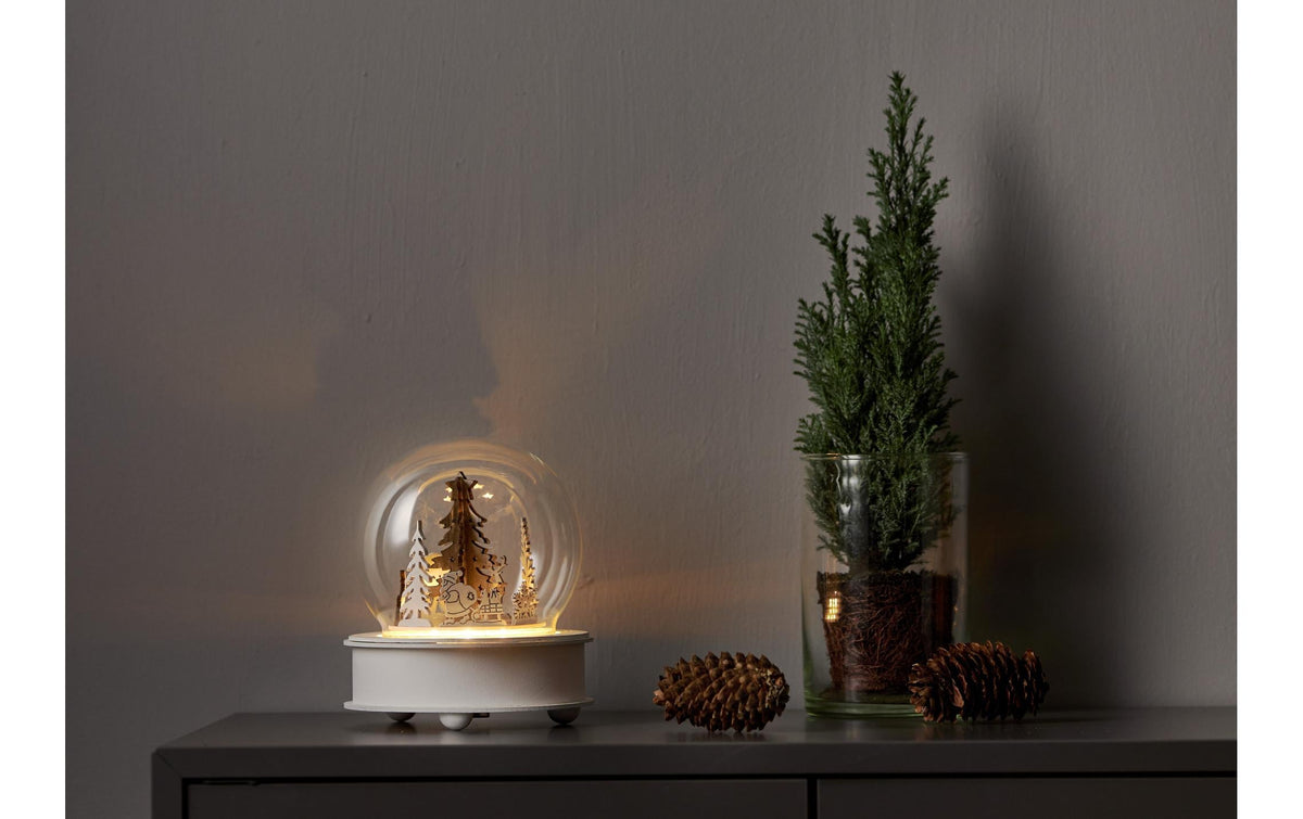 Star Trading Leichte Dekorationsfigur – Ø 14 × 17 cm – Glas & Holz, Grau