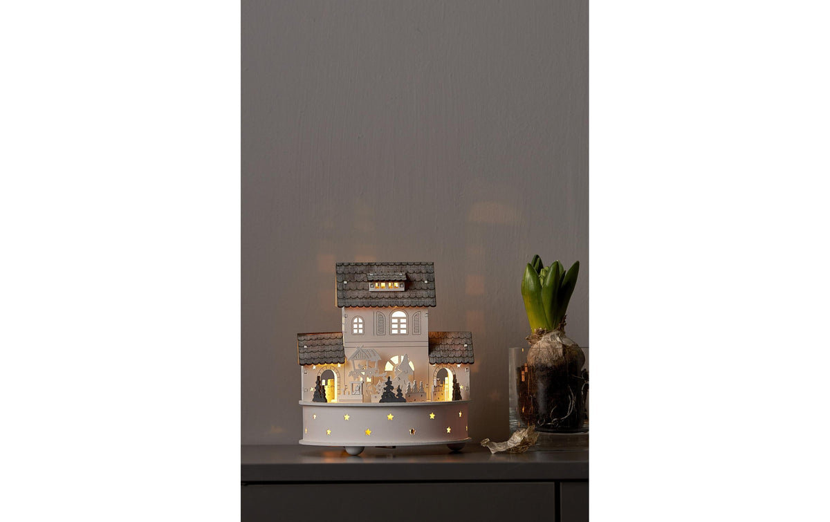 Star Trading Dekolicht – Ø 17,5 × 19 cm, 0,11 W, Warmweiss, Grau/Holz, Timer