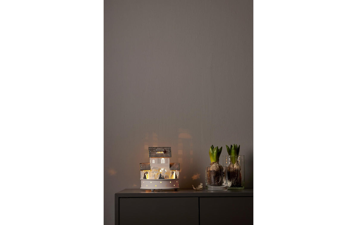 Star Trading Dekolicht – Ø 17,5 × 19 cm, 0,11 W, Warmweiss, Grau/Holz, Timer
