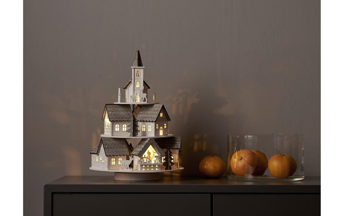 Star Trading Lichterkette/Dekolicht 272-18 – Ø 21 × 29 cm, 0,54 W, Warmweiss, Timer 6/18 h, Grau