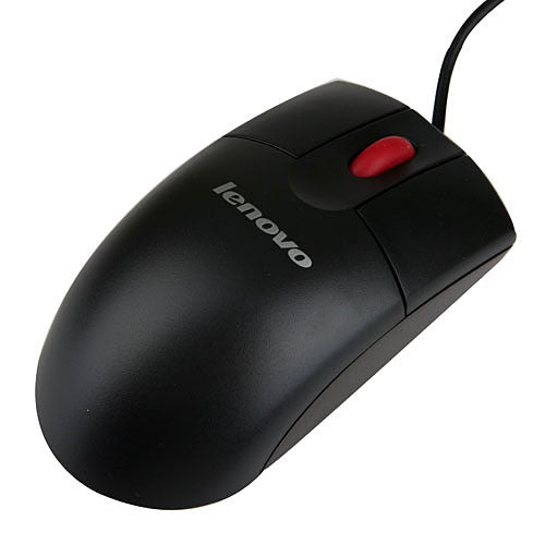 Lenovo Maus Laser 3-Tasten USB PS2 – Maus – Kabelgebunden (USB‑A), 400 DPI, Schwarz