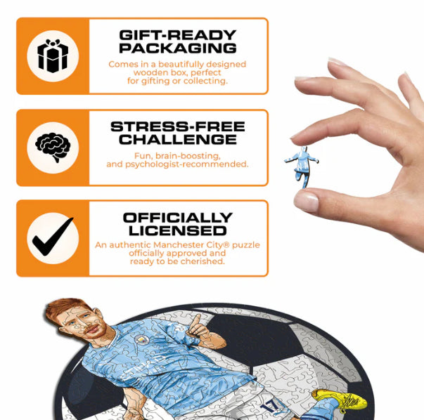 Iconic Puzzles Man City FC Kevin De Bruyne – Logikspiel, 1 Spieler, ab 10 Jahren