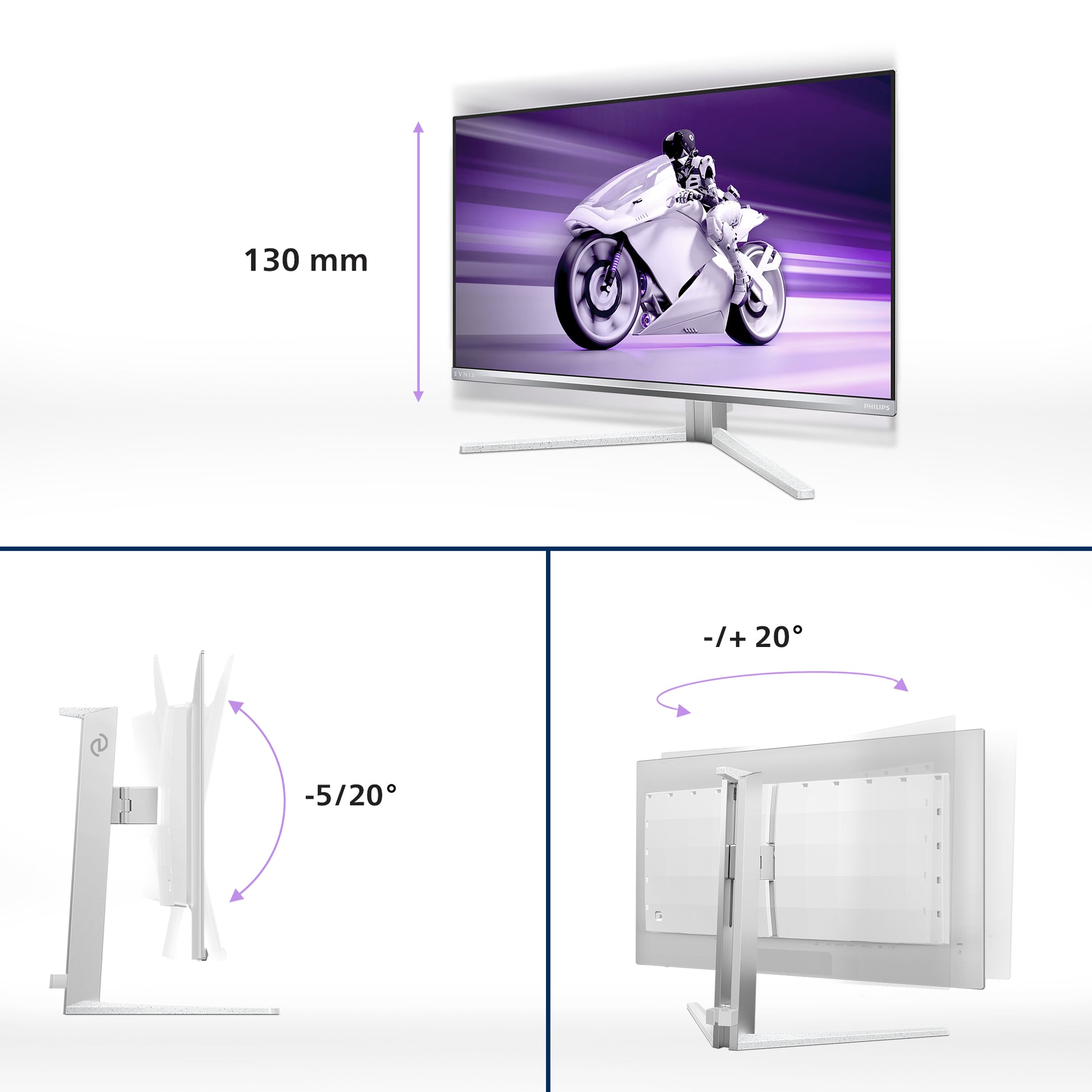Philips 27M2N8500/00 – Monitor, 26,5" WQHD (2560 × 1440), OLED, 360 Hz, 250 cd/m², VESA 100 × 100, Weiss