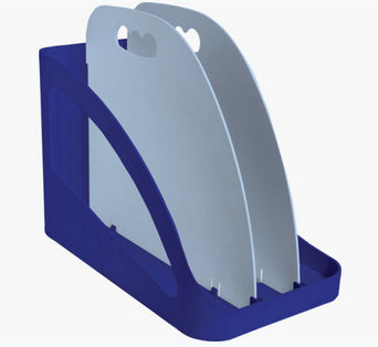Exacompta Flex Box Aufbewahrungsbox – 3 Fächer, Blau, Kunststoff, B 388 × H 315 × T 225 mm