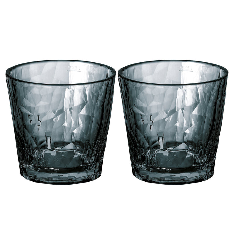 koziol Becher Club Nr. 22 – 2er Set, 250 ml, Ø 9,1 cm, Kunststoff, Grau, spülmaschinenfest, BPA-frei
