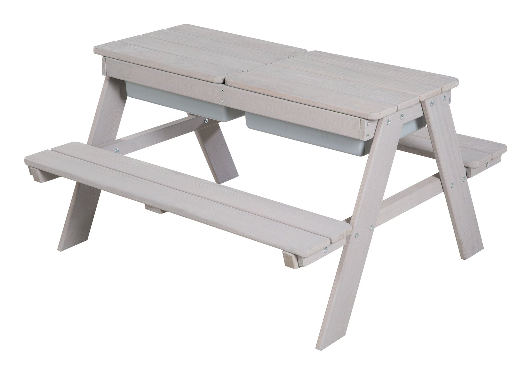 Roba Beistelltisch – 89 × 85,5 × 50 cm – Kunststoff & Holz – Grau – mit Staufach