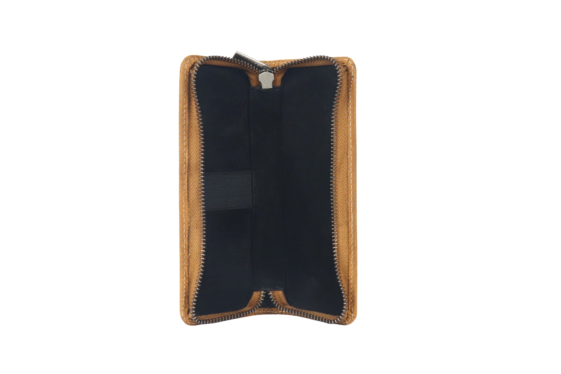 Alpenleder Etui, leer – braun/hellbraun – Wildleder