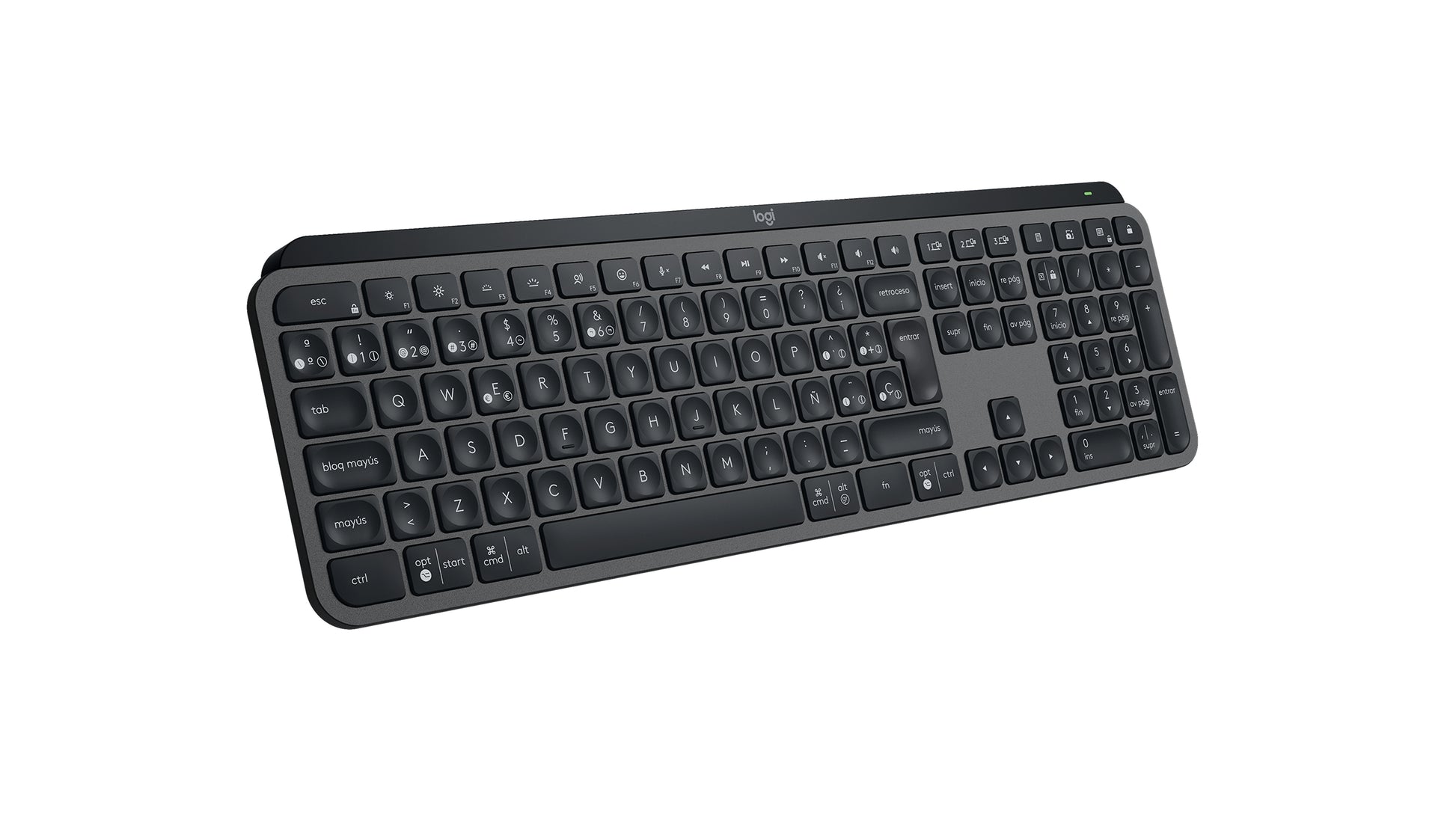 Logitech MX Keys S – Tastatur – Scherenmechanik – Bluetooth & 2,4 GHz (Nano-Empfänger USB-A) – Beleuchtet – Graphit