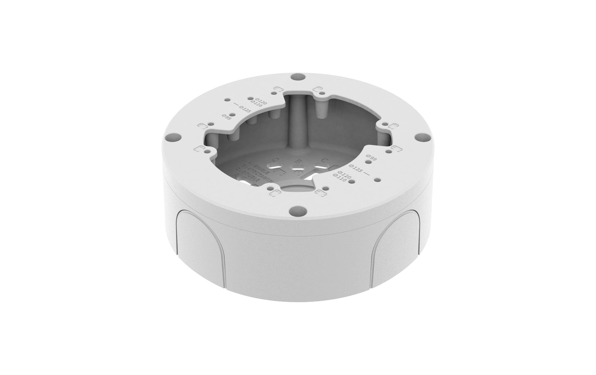 Hanwha SBV-140BW Montagehalterung – Anschlussbox, wetterfest, für QND-6011, QND-6021, QND-8011 u. a., Weiss