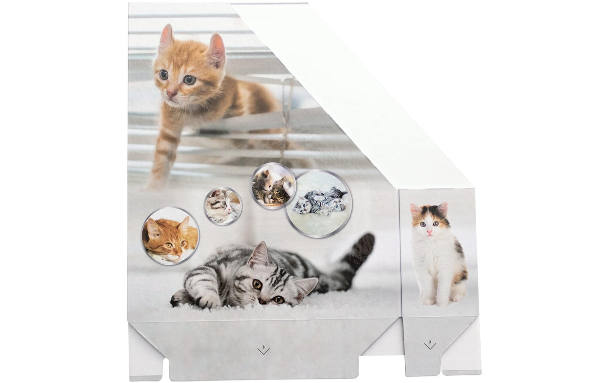 HERMA Stehsammler Katzen – A4 – Karton – Gelb – mit Griffloch – 85 × 275 × 315 mm