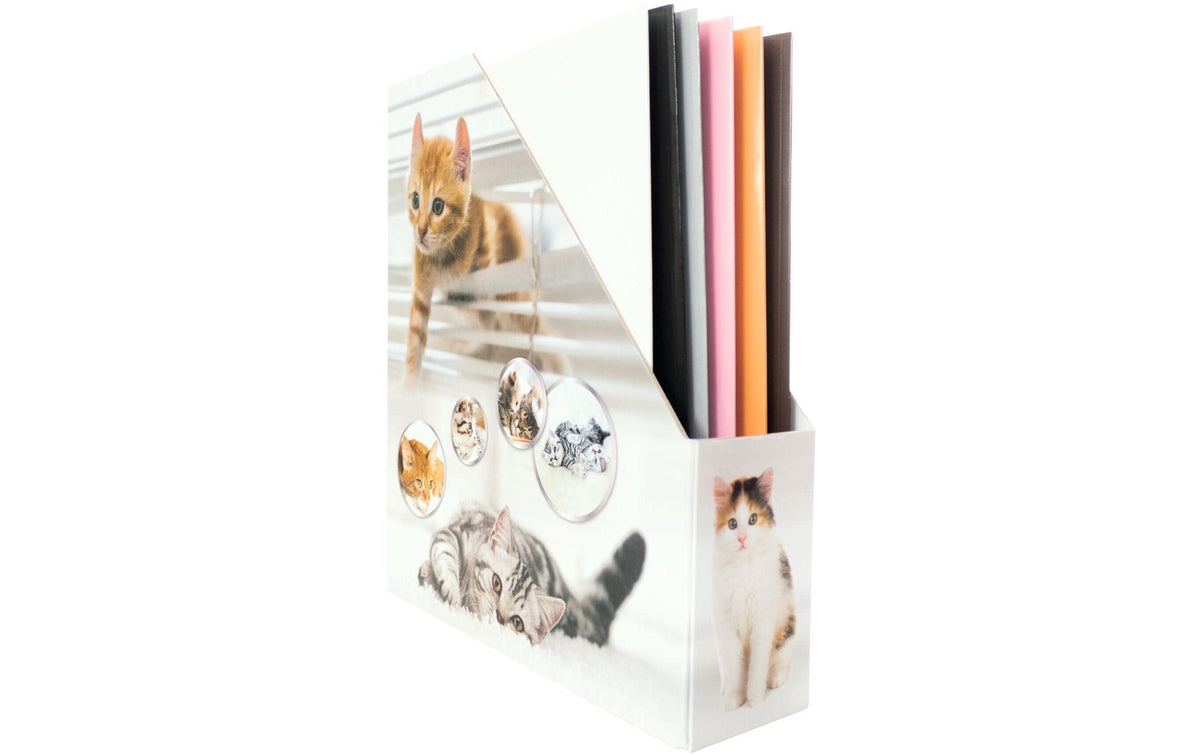 HERMA Stehsammler Katzen – A4 – Karton – Gelb – mit Griffloch – 85 × 275 × 315 mm