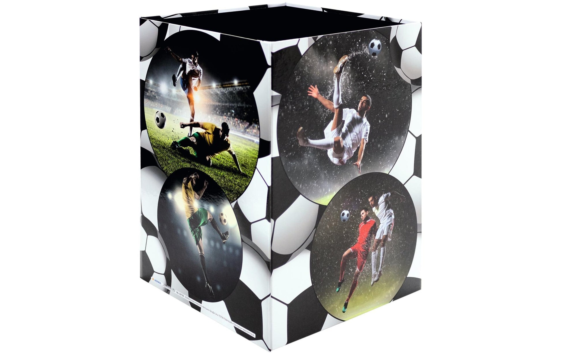 HERMA Papierkorb Fussball – 22 × 23 × 31,5 cm – Karton, rechteckig