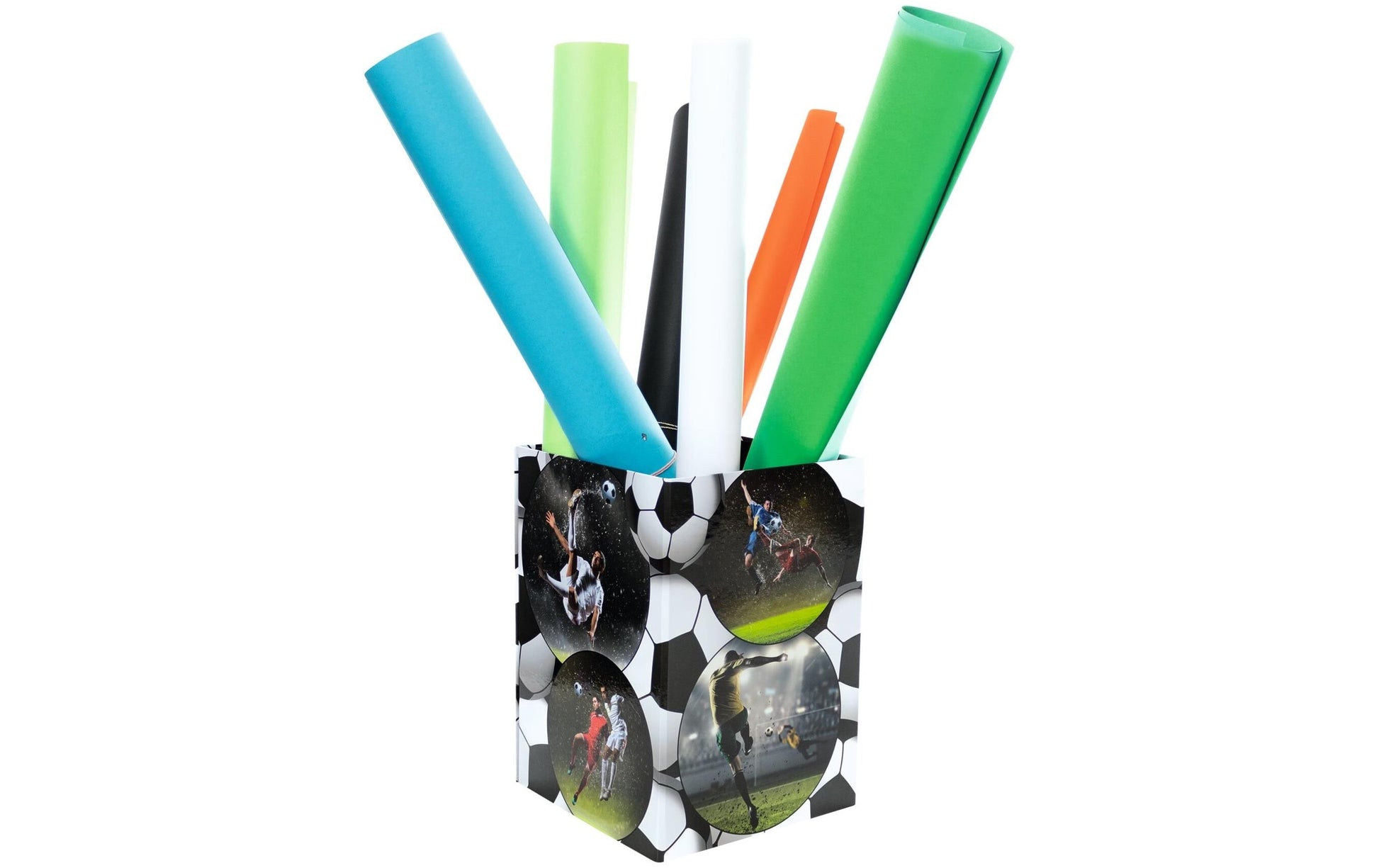 HERMA Papierkorb Fussball – 22 × 23 × 31,5 cm – Karton, rechteckig
