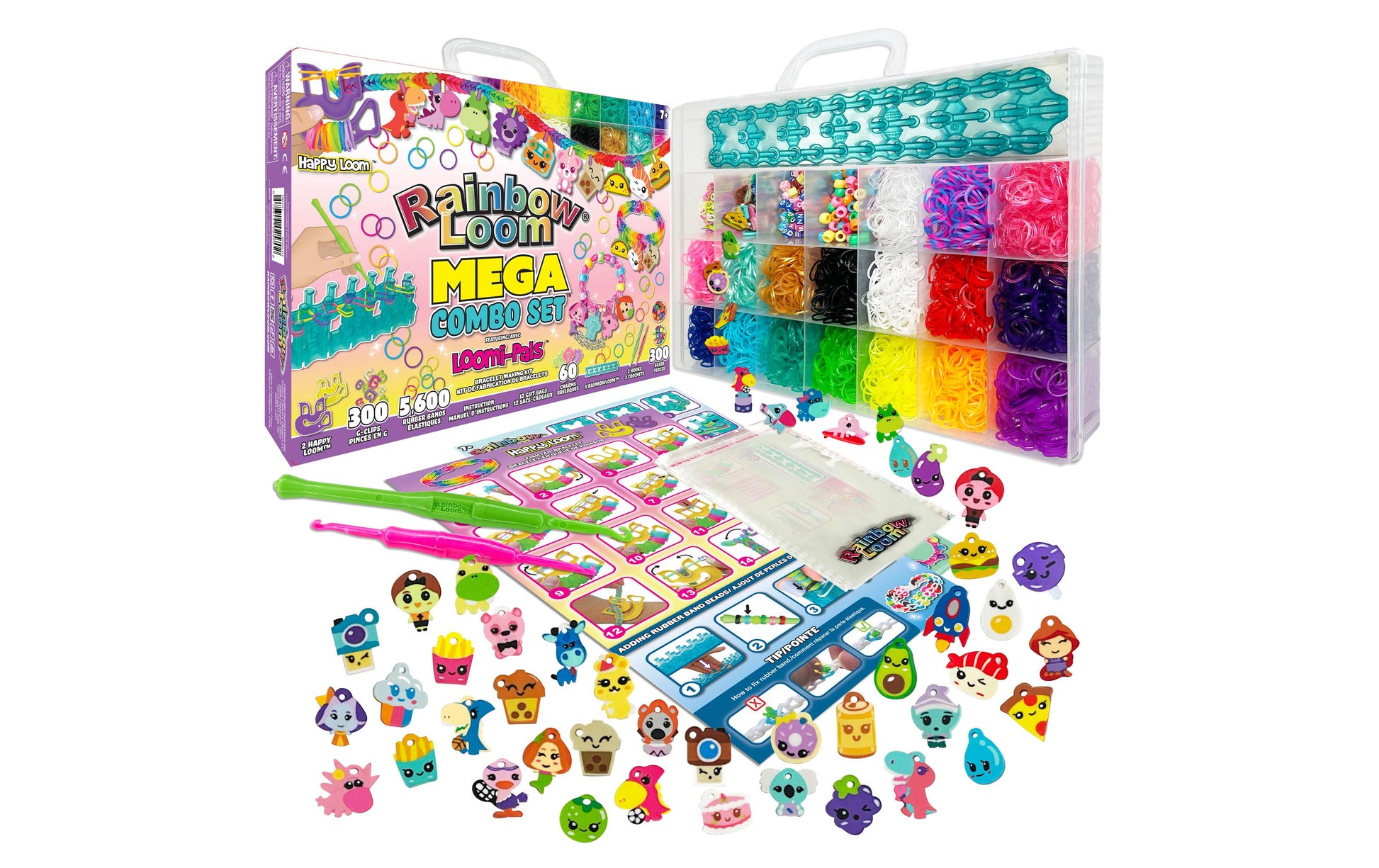 Bandai Rainbow Loom Mega ComboSet-Loomi-Pals – Bastelset – ab 7 Jahren