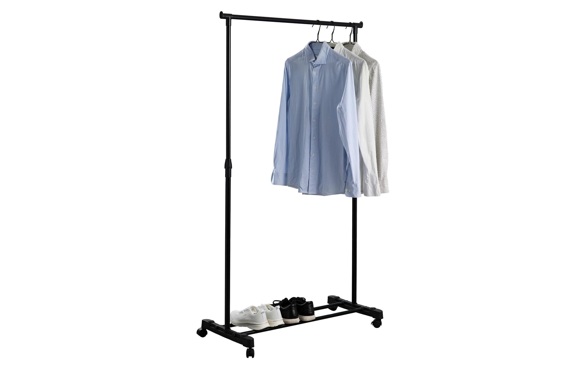 Schou Garderobenständer (verstellbar, 10 kg Tragkraft) – Metall/Kunststoff – schwarz – 1700 mm