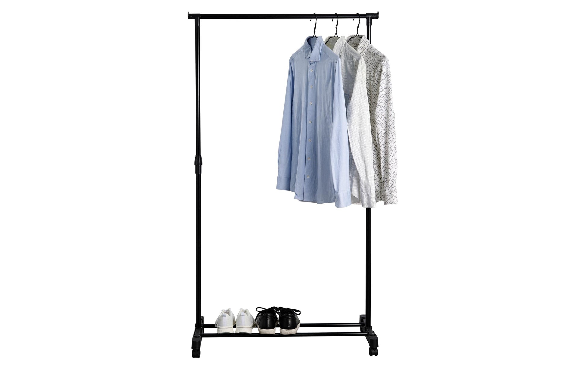 Schou Garderobenständer (verstellbar, 10 kg Tragkraft) – Metall/Kunststoff – schwarz – 1700 mm
