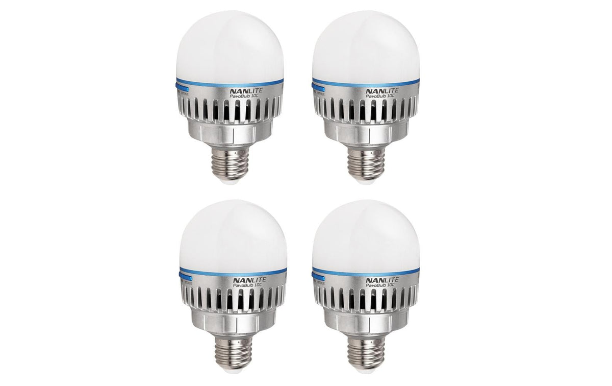 Nanlite PavoBulb 10C LED-Birne – 10 W, 2700–7500 K, CRI 95 – dimmbar, E27 – Weiss – 4er-Pack