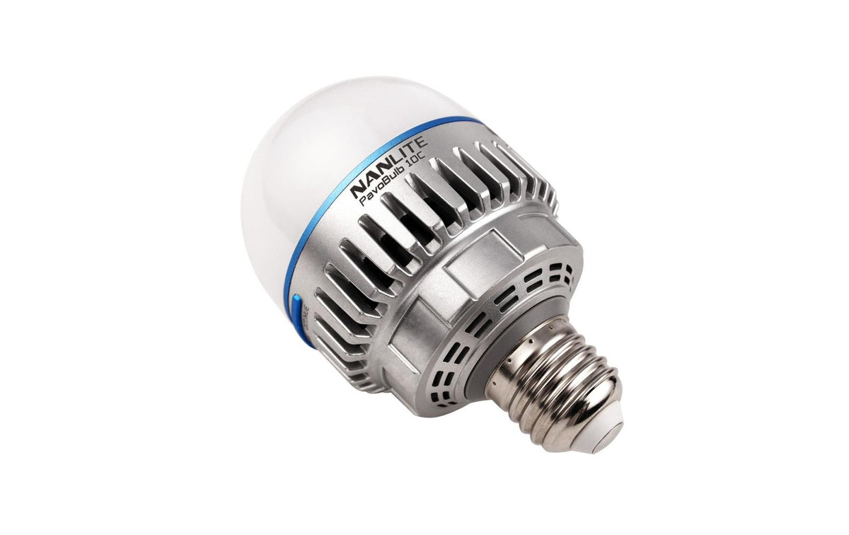 Nanlite PavoBulb 10C – 10 W LED-Birne (E27), dimmbar, 2700–7500 K, 1018 lx – Metallisch/Weiss