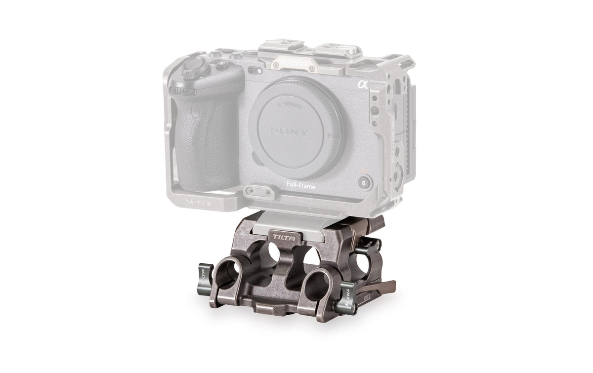 Tilta 15mm LWS Baseplate Typ IV Montageplatte – 1/4-20" , 3/8-16" Gewinde, Aluminium/Edelstahl – Grau