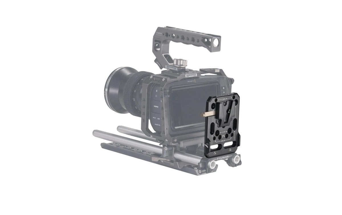 Tilta TA-MBP-V Batterie-Platte – Mini V-Mount, 105 × 85 × 50.8 mm, 128 g – für V-Mount-Akkus – Schwarz
