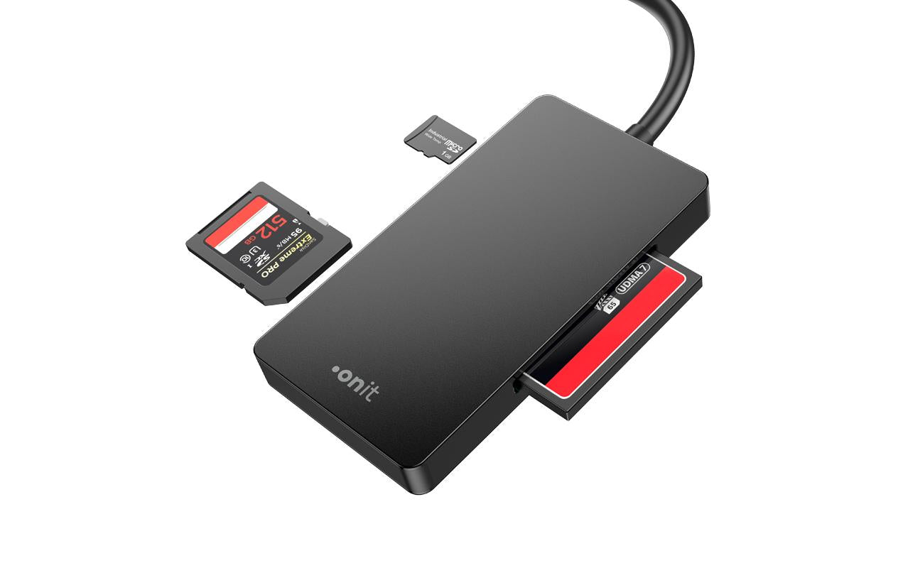 Onit USB-C/A Multi – Smartcard-Leser – USB 3.1 Gen 1 (USB-A, USB-C), Schwarz, für Windows, macOS & mehr