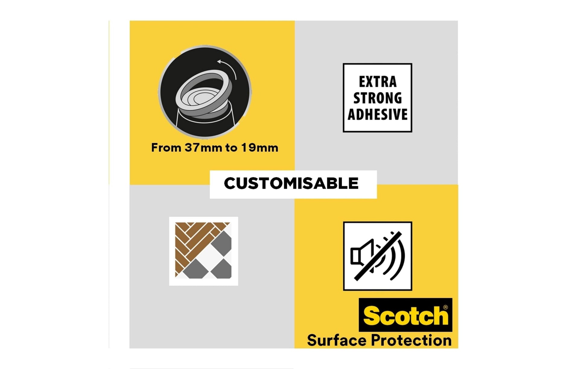 3M Scotch Stuhlgleiter Filz – Braun – für Stuhlbeine Ø 19–37 mm – 2 Stück