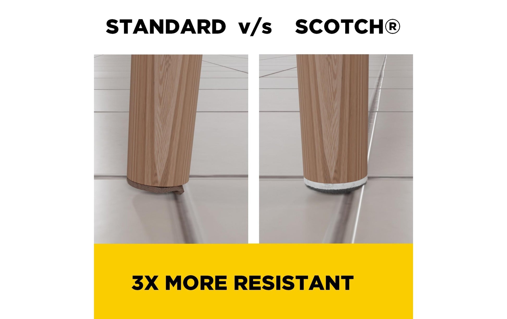 3M Filzgleiter rechteckig 24 × 22 mm, grau, selbstklebend, extra stark, 12 Stk.