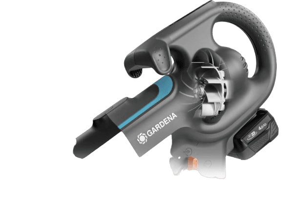 Gardena PowerJet 18V P4A Akku-Gebläse-Sauger – 18 V – 200 km/h – 2,5 Ah & Fangsack – POWER FOR ALL