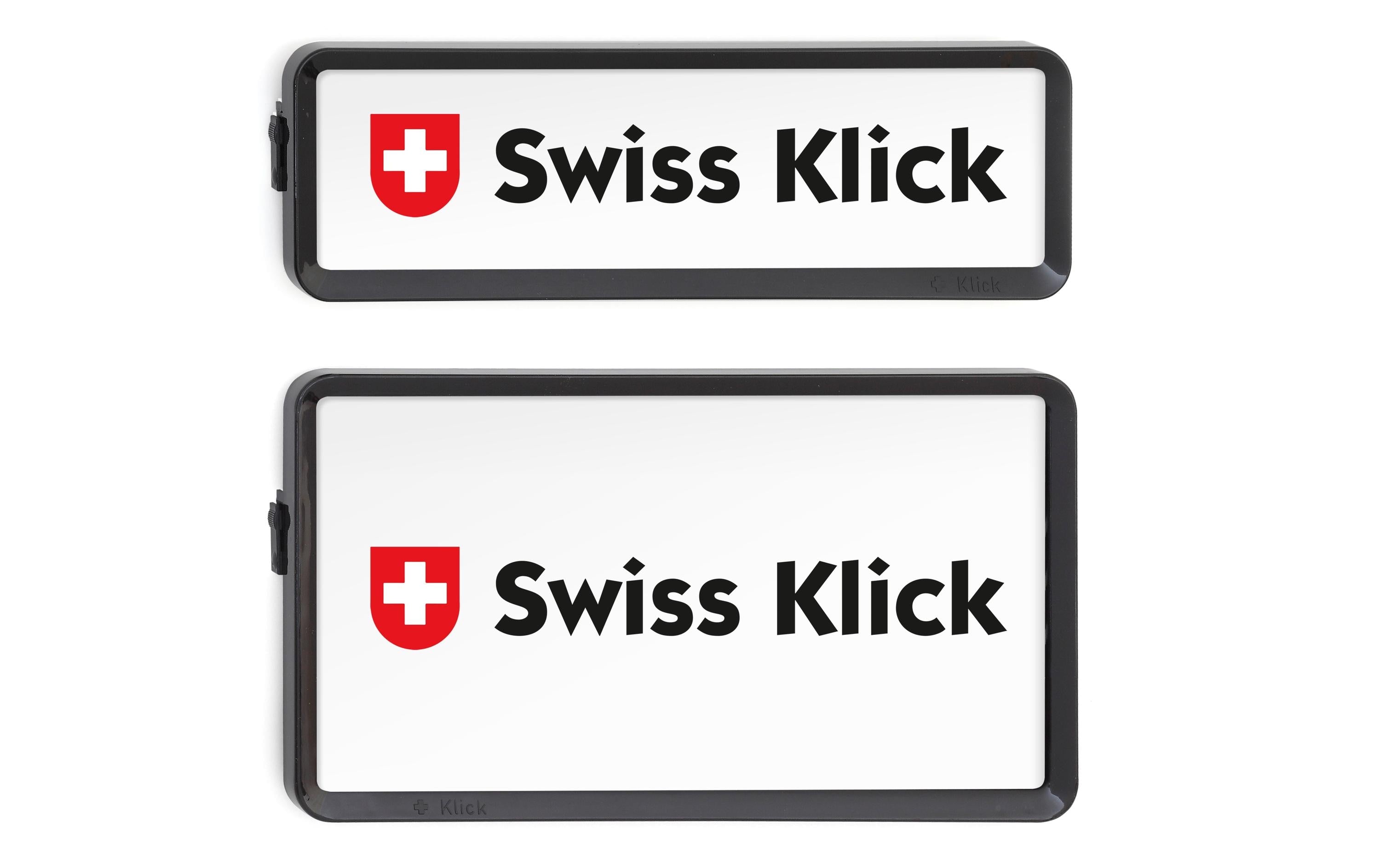 Swiss Klick Nummernrahmen – für Hochformat – 8 × 30 cm & 16 × 30 cm – Kunststoff, Schwarz