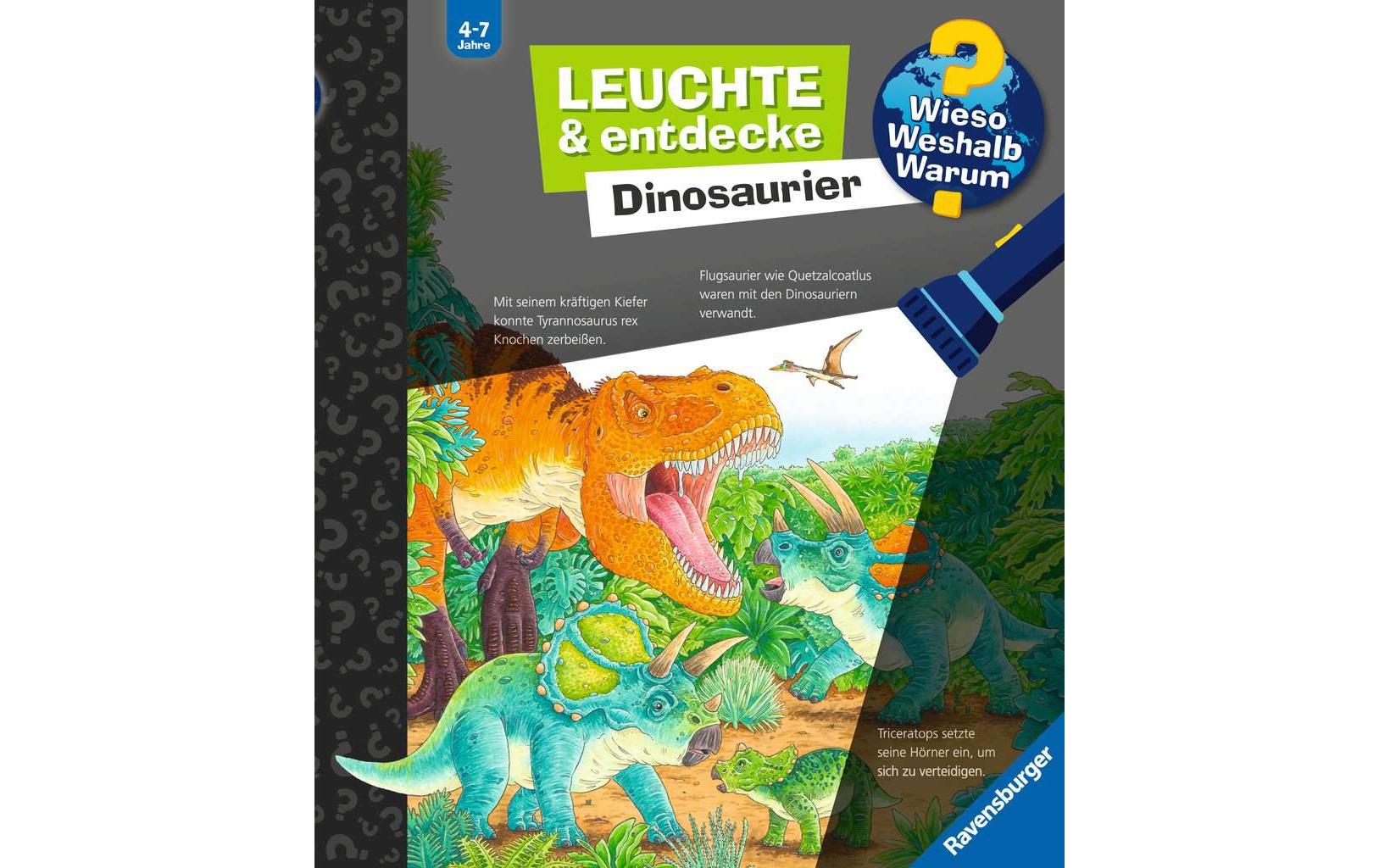 Ravensburger Buch – Wieso? Weshalb? Warum? Leuchte und entdecke: Dinosaurier, 16 Seiten, ab 4 Jahren