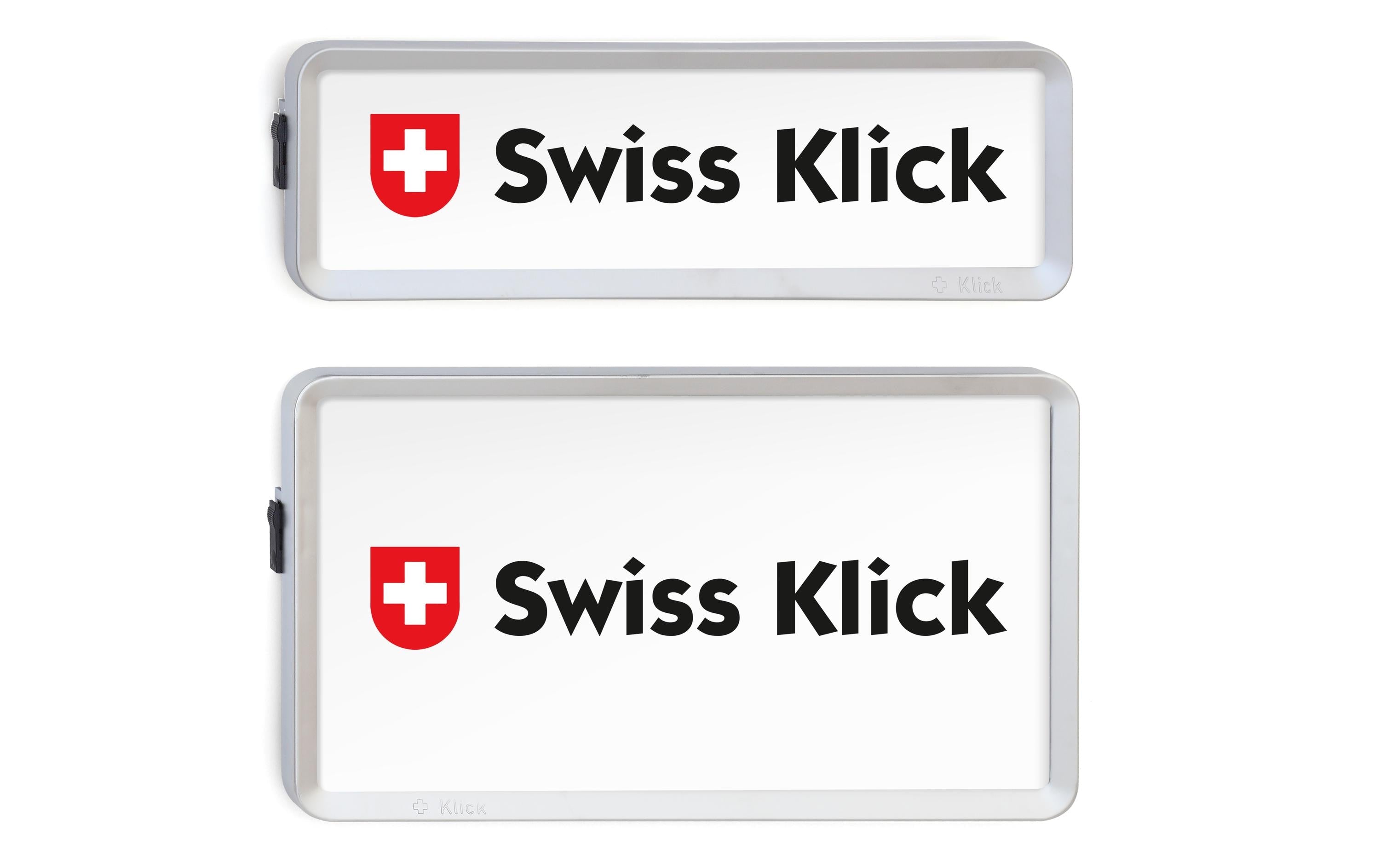 Swiss Klick Wechselrahmen – Hochformat – Chrom matt – Kunststoff – Set