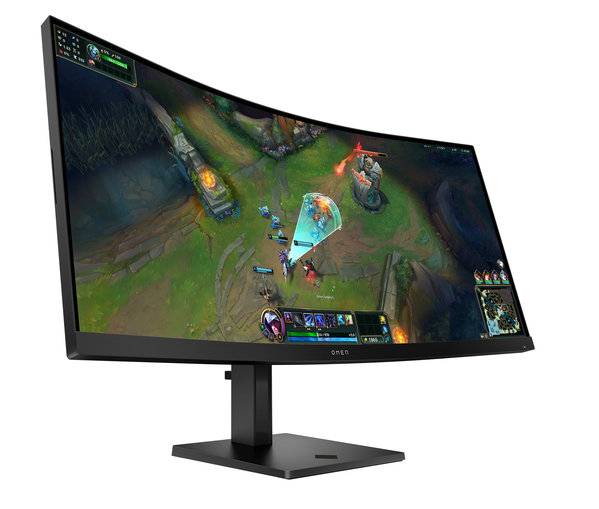 HP OMEN 34c G2 – 34" Gebogen 1500R, 3440 × 1440 (UWQHD), VA, 180 Hz, DisplayHDR 400
