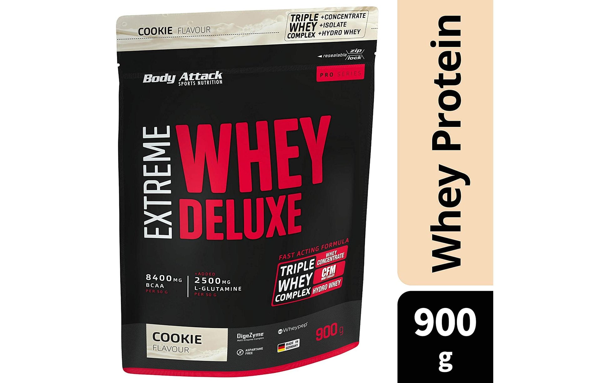 Body Attack Extreme Whey Deluxe – Cookies & Cream – 900 g