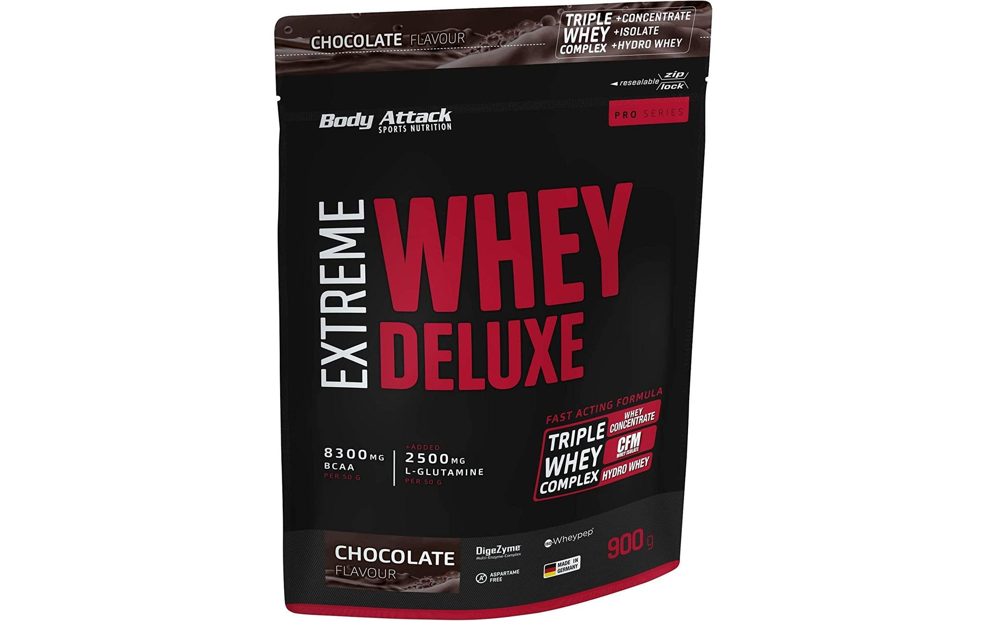 Body Attack Whey Protein Extreme Whey Deluxe Schokolade – 900 g