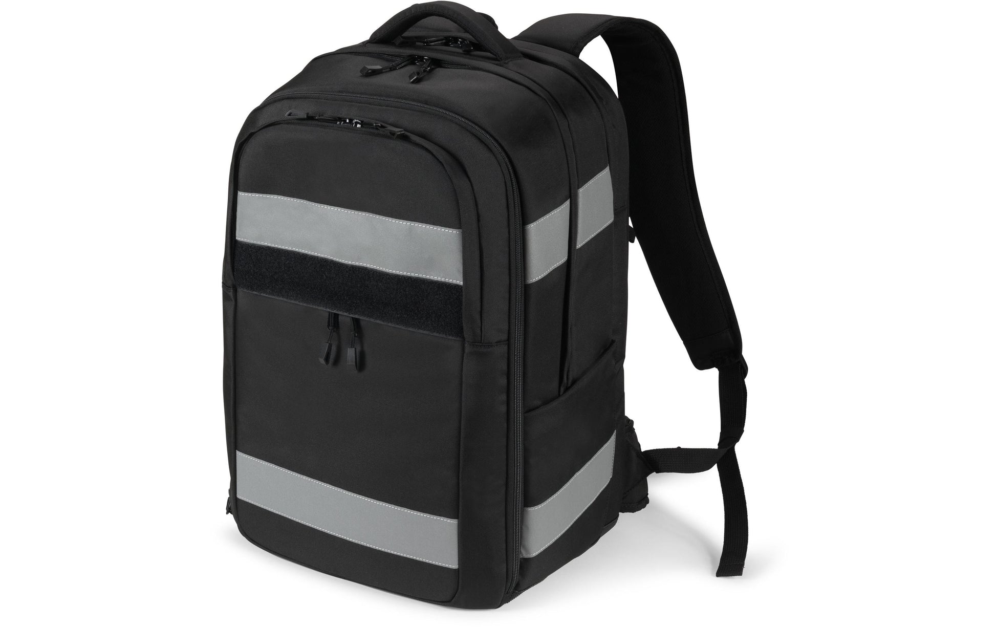 DICOTA REFLECTIVE – Notebook-Rucksack – 32–38 l, rPET (recyceltes PET), schwarz, reflektierend