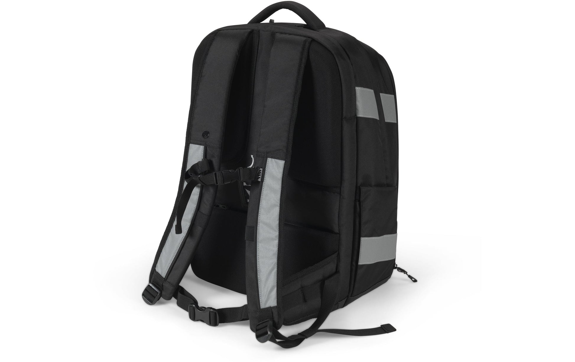 DICOTA REFLECTIVE – Notebook-Rucksack – 32–38 l, rPET (recyceltes PET), schwarz, reflektierend