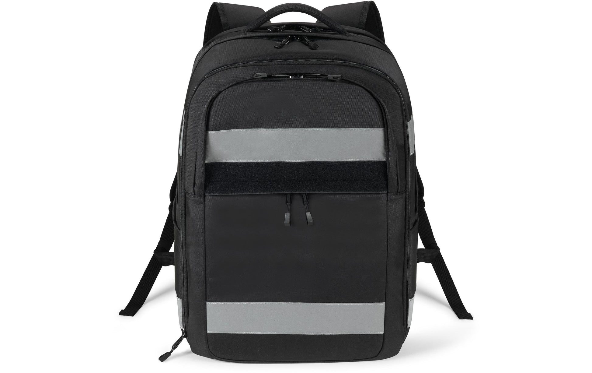 DICOTA REFLECTIVE – Notebook-Rucksack – 32–38 l, rPET (recyceltes PET), schwarz, reflektierend